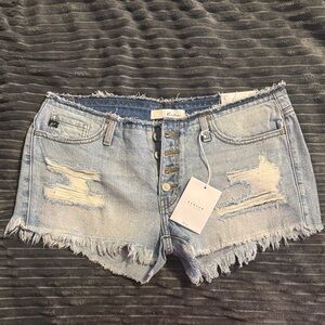 KanCan Light Blue Distressed Jean Shorts